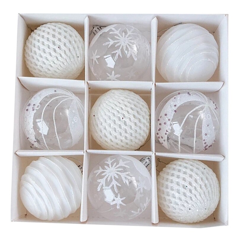 Kerst Bal Kerstballen Grote Boom Decoraties Ballen Xmas Party Opknoping Ornamenten Kerstversiering Voor Jaar: WHITE