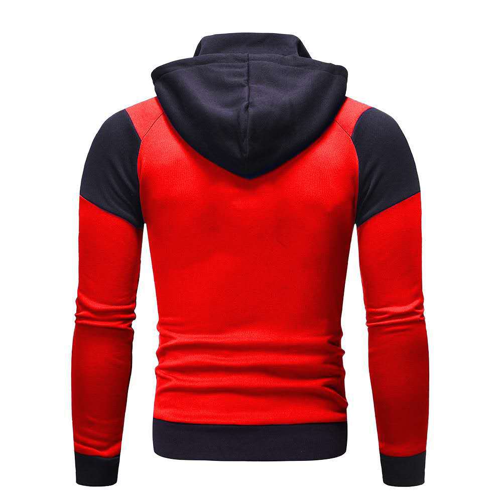 herbst Hoodies Männer Patchwork Zipper Strickjacke Sweatshirts Slim Fit Sportswear Lässig Trainingsanzug