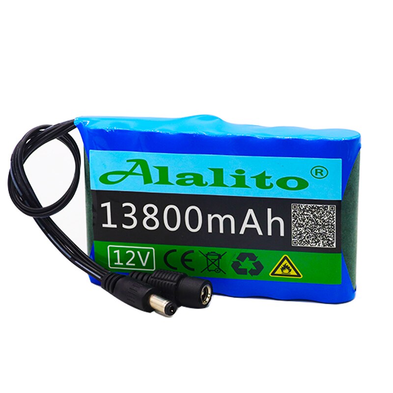 Original Portable Super 12V13800mah battery Rechargeable Lithium Ion battery pack capacity DC 12.6v13.8Ah CCTV Cam Monitor