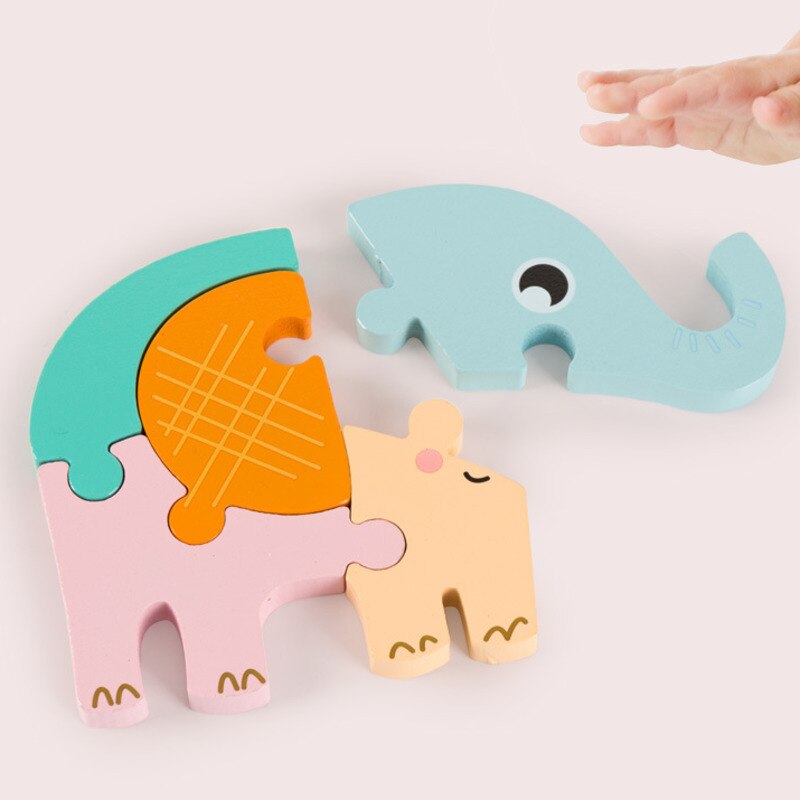 Baby Spielzeug Holz 3D Puzzle Cartoon Tier Eule Elegante Intelligenz Kinder Pädagogisches Kinder Tangram Formen Lernen Jigsaw