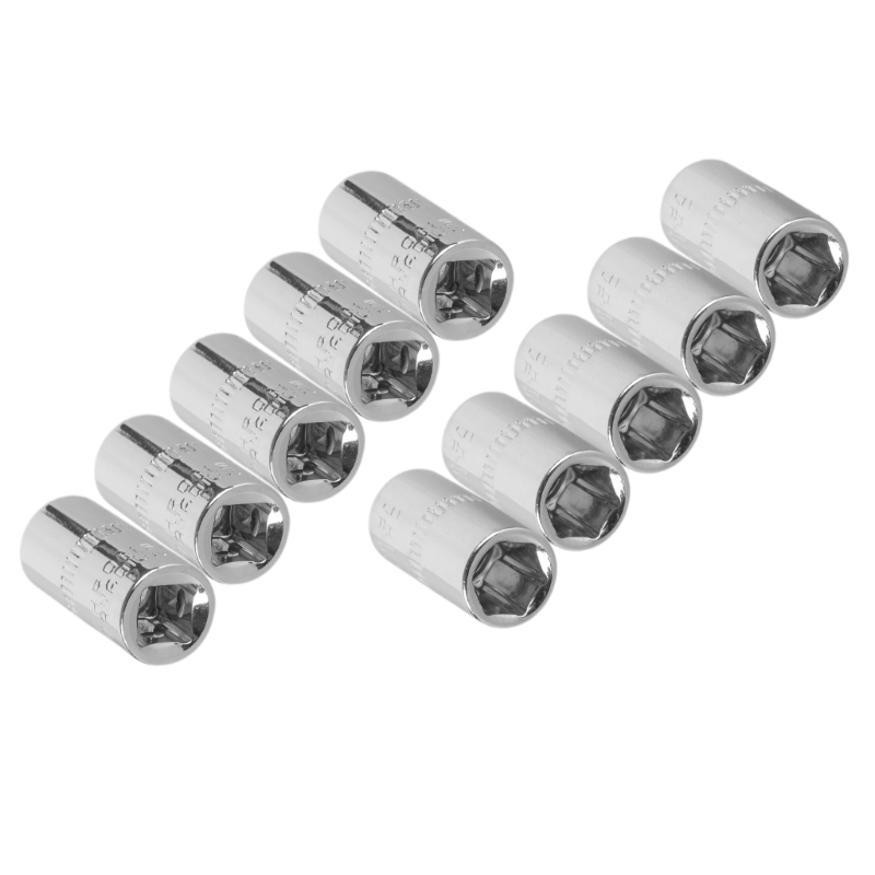 N5KC Metric Short Socket Set 1/4Inch 6 Point Size 4mm to 14mm for Maintenance