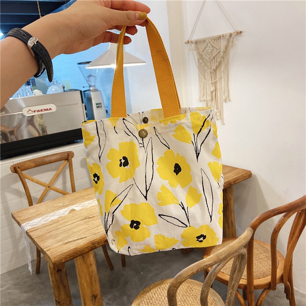 Mała świeża przenośna torba na Lunch kobieta Mini podręczny płócienna torba rozrywka uniwersalna torebka środowiskowa torba na zakupy Casual Tote: 0692-3