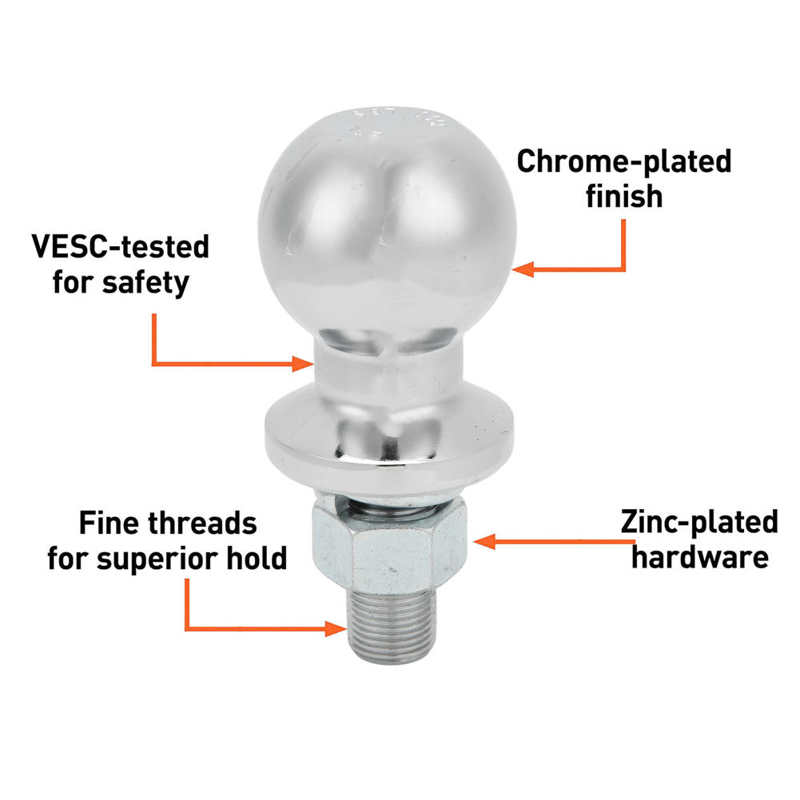 Caravan Tow Ball Trailer Hitch Ball Universal 2in for Go Kart