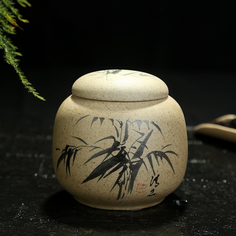 coarse pottery tea pot plum orchid bamboo chrysanthemum old rock clay ceramic sealed pot pottery: 4