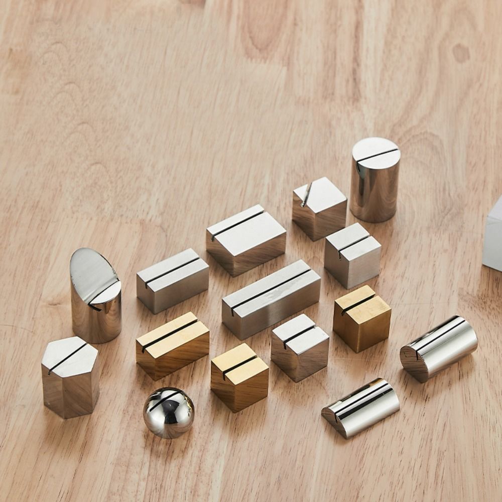 Display Stand Stainless Steel Card Holder Solid Funny Number Sign Holder Label Holder Menu Card