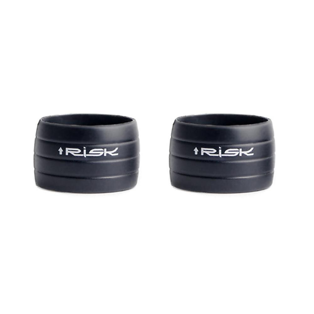 Bague de retenue 1 paire vélo guidon bande fixation manchon Silicone anneau caoutchouc protection vélo étanche bouchons Anti-saut X3G1: BLACK
