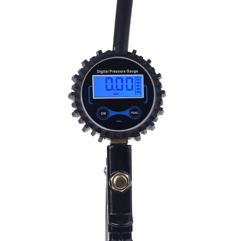 Digital Tire Inflator Pressure Gauge with 32cm 12" Hose &amp; Quick Connect Coupler Air Chuck 200 PSI Heavy Duty for Car