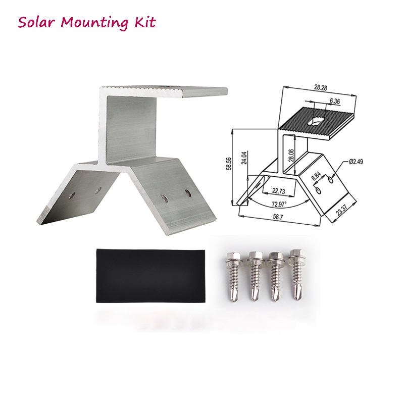 mounting brackets kit accessories for solar panels installation fixed on roof house solar panel aluminum material fixed clamp