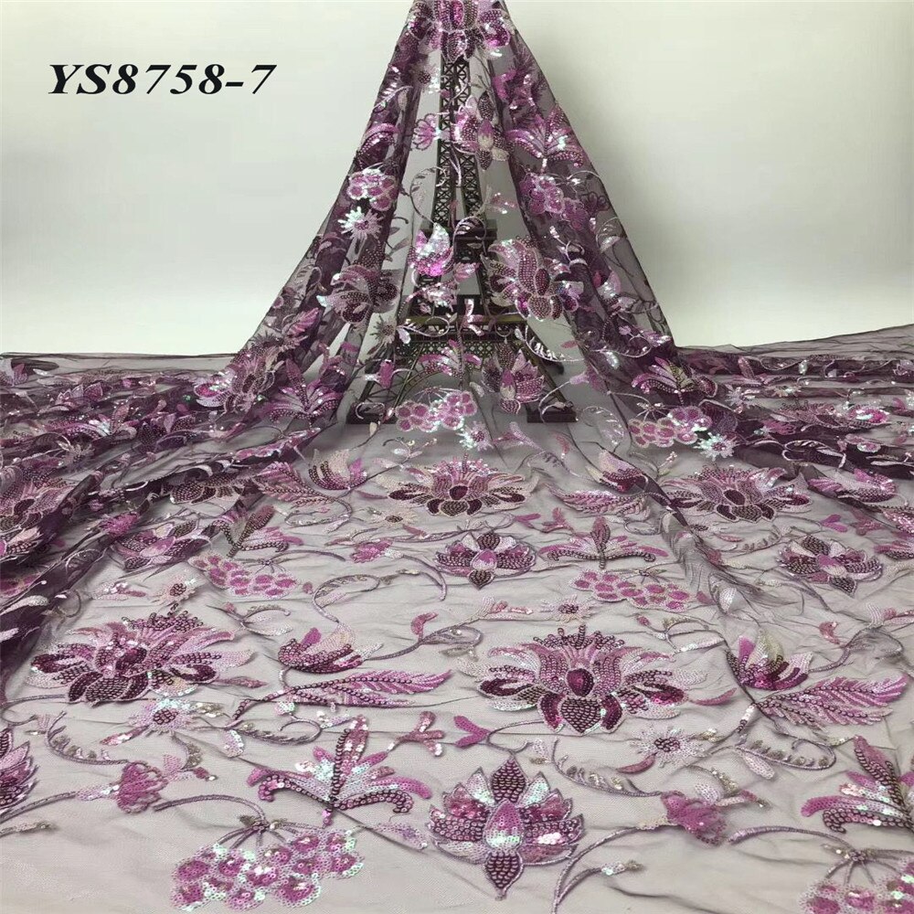 Europeu e americano estilo romântico novo lantejoulas bordado gaze transparente brilho design vestido de casamento 5 metros pano: 7