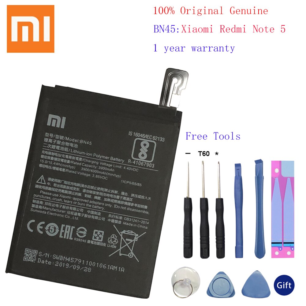 XiaoMi Original Replacement Battery For Xiaomi Note 3 4 4X 5 5A Pro Mi5 Mi 5X MI5S Redmi 3 3S 3X 4X 4A 5A 3 pro 5 Plus Batterie: BN45 Redmi Note 5