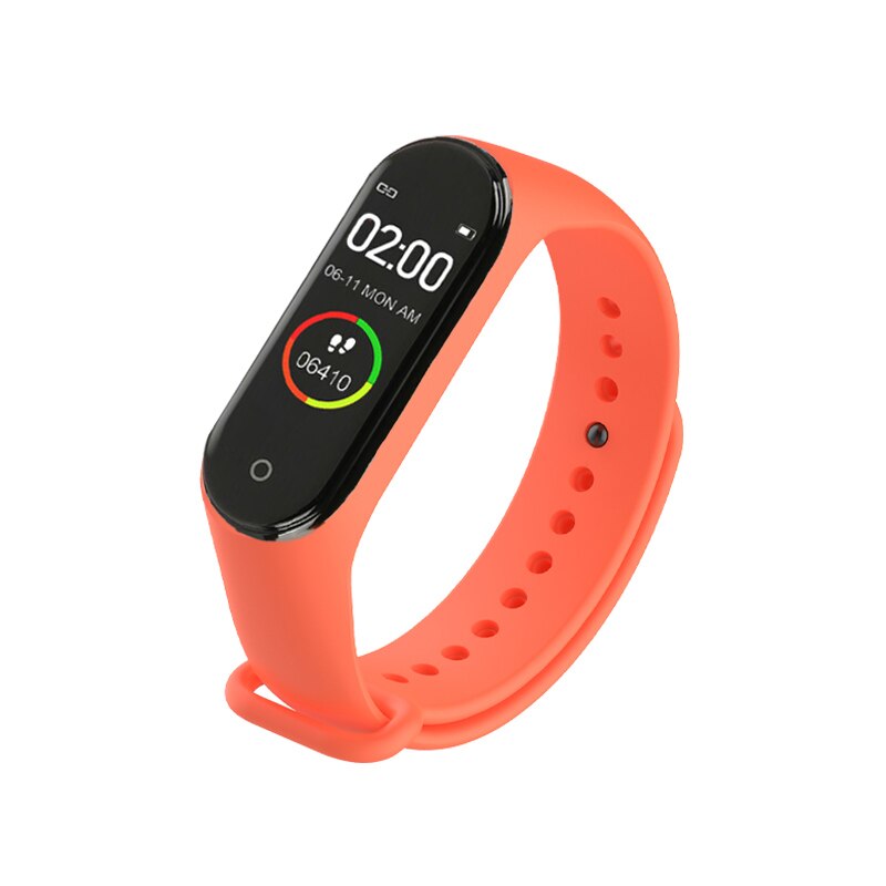 Label sport smart  m4 horloge mannen en vrouwen hartslag bloeddrukmeter multifunctionele gezondheidsarmband: Oranje