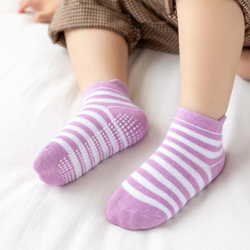 6 Pairs Kleurrijke Peuter Kids Sok Baby Jongens Meisjes Solid Anti-Slip Gebreide Warme Sokken Kamer Sokken Katoen Lente warm Casual