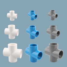 1pc 20/25/32mm/40/50mm PVC Pipe Cross Connector Garden Irrigation System Parts Water Pipe 4 Way Adapter Fish Tank Supplies