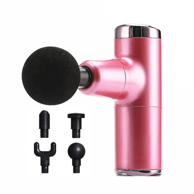 Mini USB Massage Gun Percussion Pocket Massager Electric Massage Gun Deep Muscle Fascial Massager Pain Relax With 4 Heads: 07