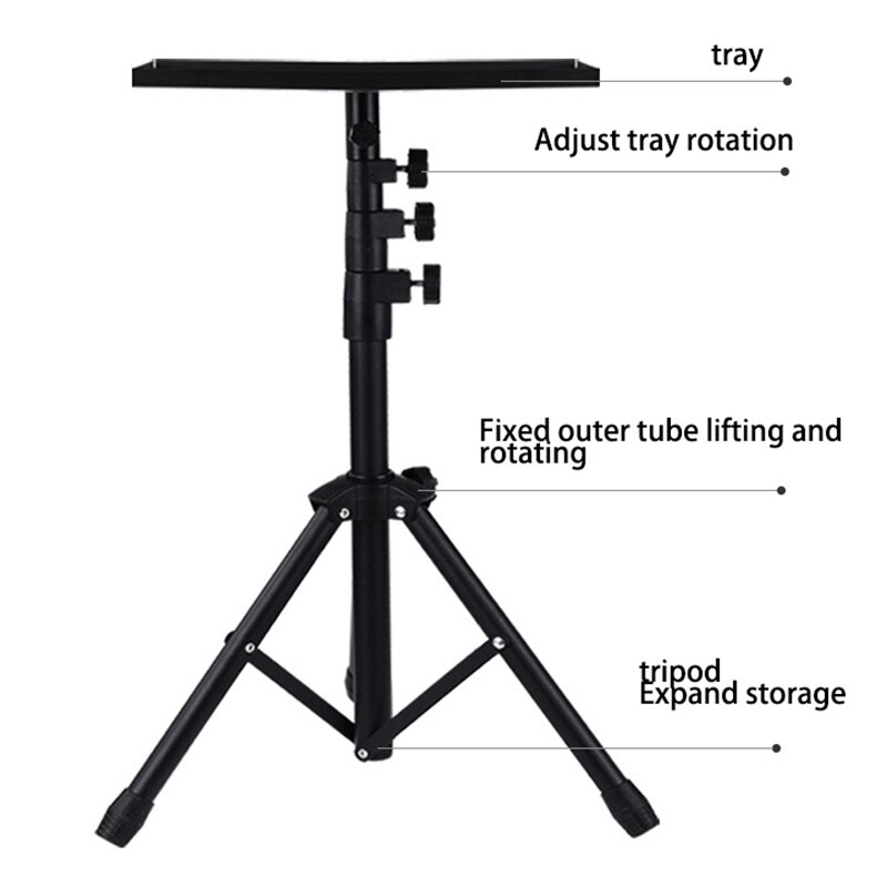 Laptop Computer Floor Tripod Multi-Function Adjustable Telescopic Floor Storage Projector Bracket Height: 51-115CM