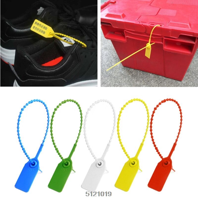 upuszczać Hurt 100 sztuk jednorazowe plastikowe ciągnąć-tite plomby Signage numerowane samego siebie zamki Dropshipping