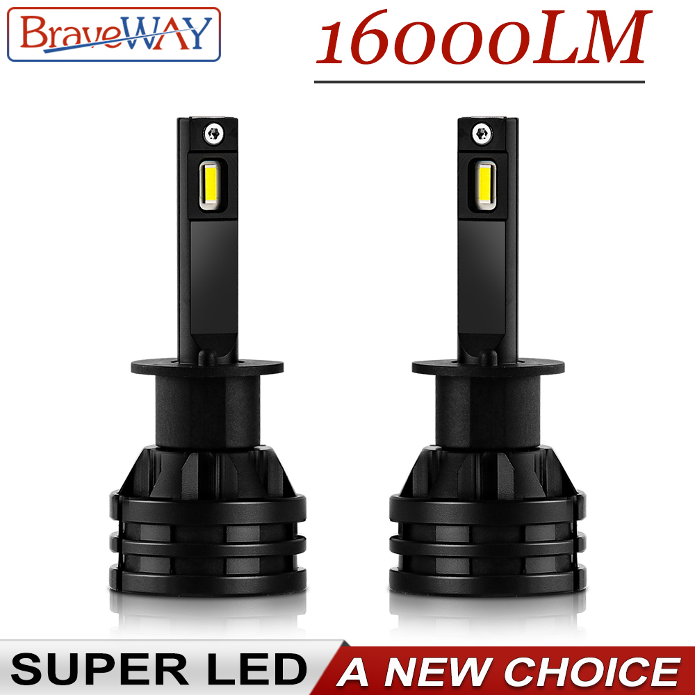 BraveWay Mini Maat 80W 16000LM Auto Koplampen Auto H7 Led-lampen H4 H8 HB3 HB4 mistlampen LED H11 H1 Ijs Lamp