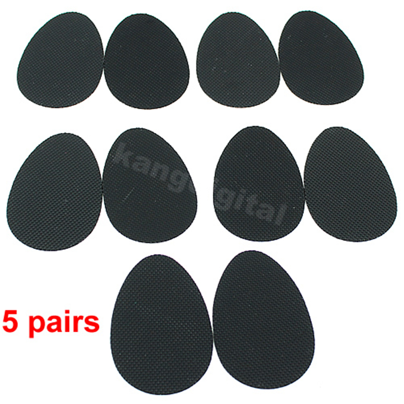 5 Pairs Women Rubber Anti-Slip Shoes Heel Sole Grip Protector Pads Non-Slip Cushion Accessories Black