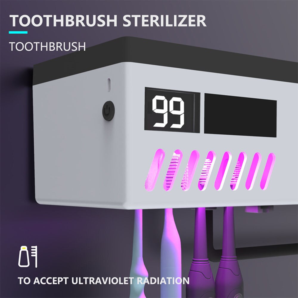 Solar Energy Smart Ultraviolet Disinfection Toilet Towel Rack Toothbrush Sterilizer Holder Light Energy Bathroom Storage Shelf