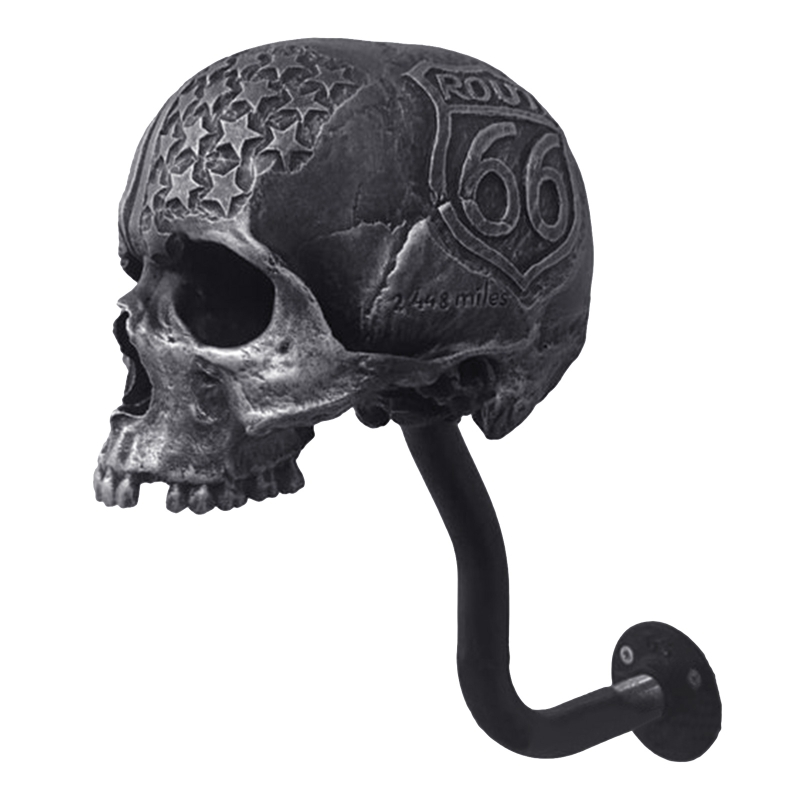 Motorcycle Helmet Rack, Helmet Holder Wall Mount Skull Rack Helmet Hanger for Coats, Caps, Hats: GRAY