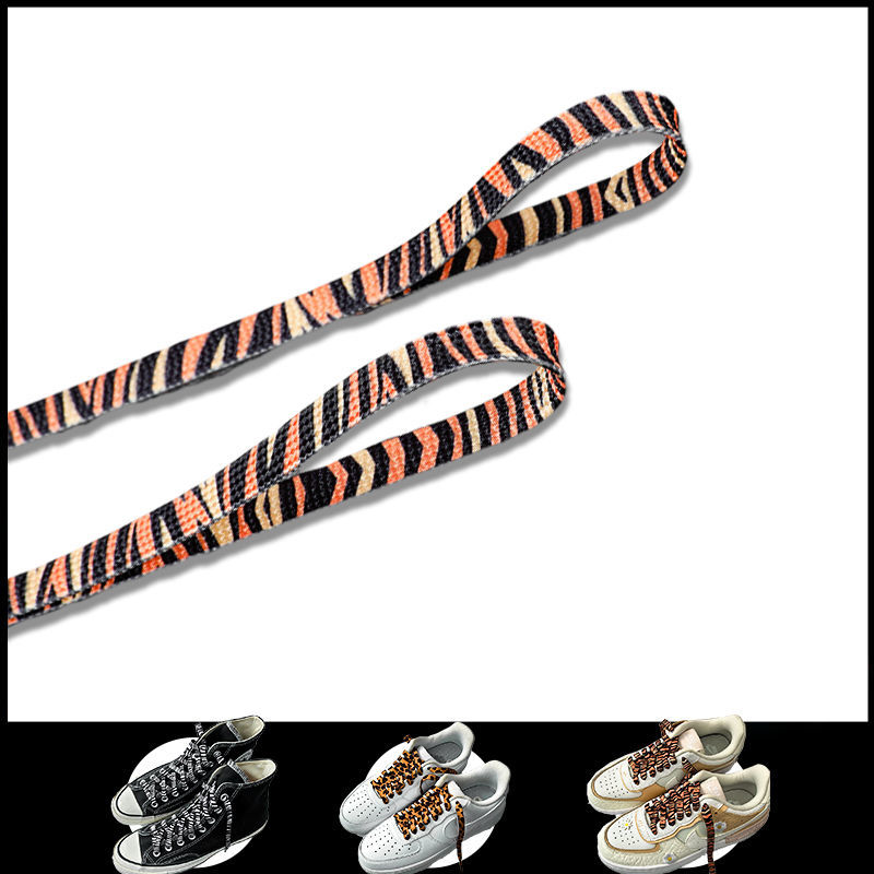 Individual Classic Animal Pattern Shoelaces Women Men Zebra Leopard Pattern High-top Canvas Sneakers Shoelaces