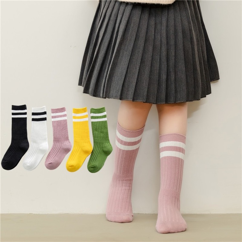 Chaussettes Tube en coton de pour garçons et filles, chaussettes rétro pour enfants, collection printemps-automne