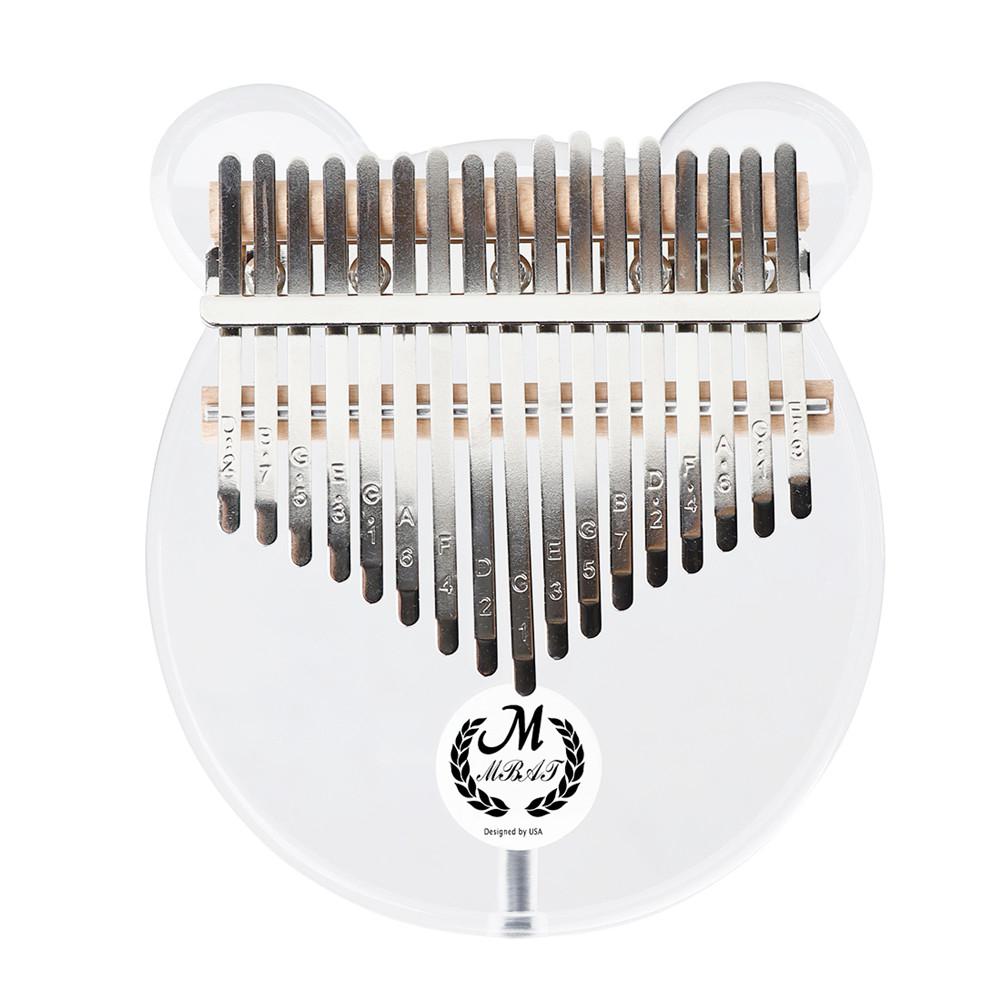 Acrylic Kalimba 17 Key Transparent Thumb Piano with Tuner Hammer Kalimba Manual Mbira Sanza Finger Keyboard Musical Instrument