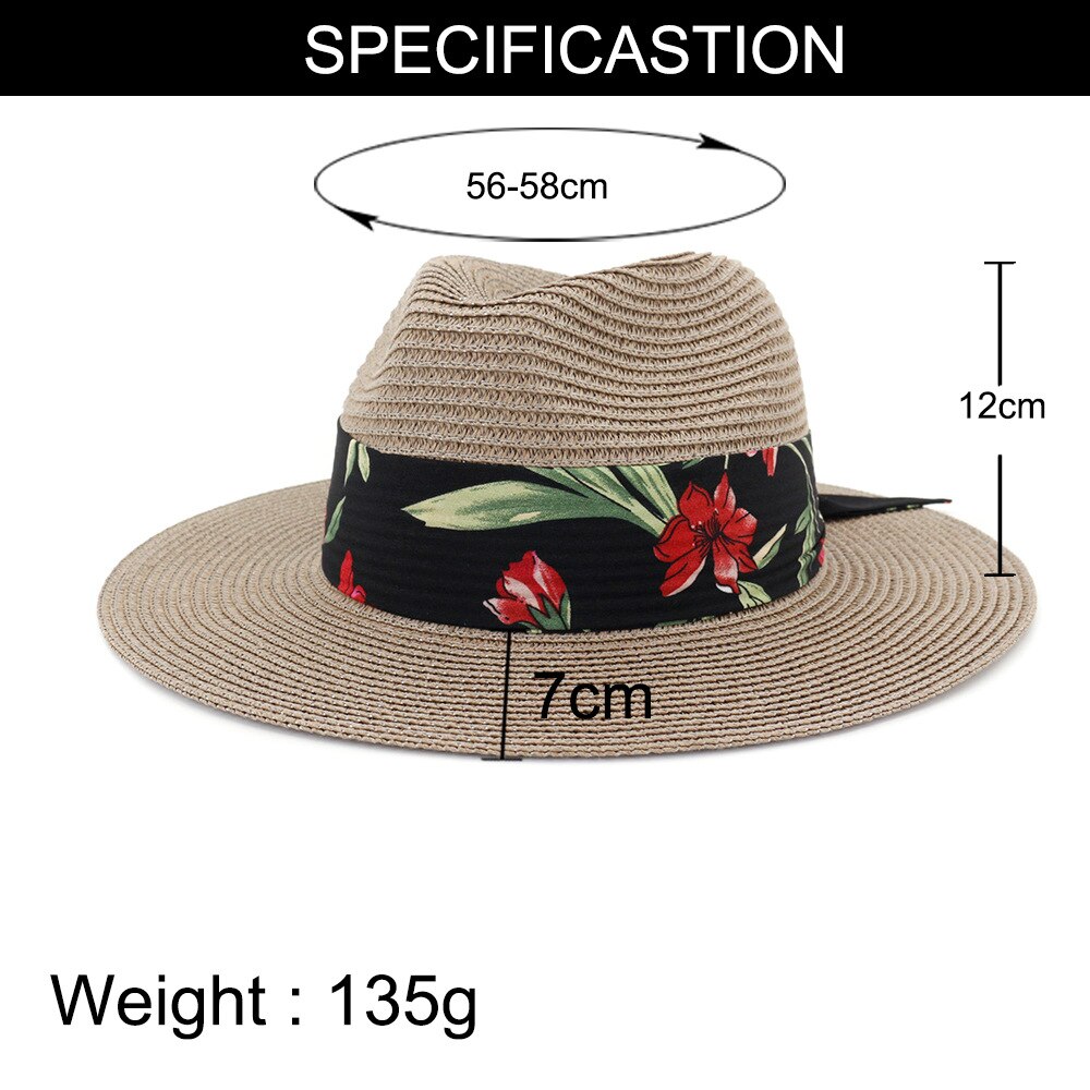 Dameshoed zomer brede rand strohoeden grote zonnehoeden uv-bescherming panama floppy strandhoeden dames strikhoed dames fedora's