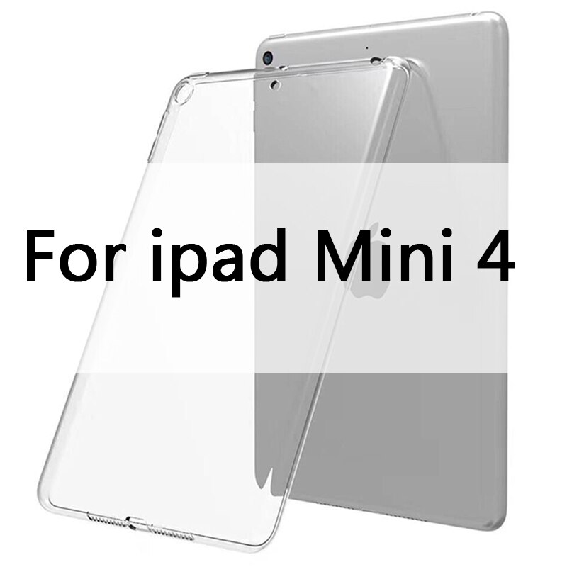 Case For iPad 10.2 MiNi 2 3 4 5 TPU Transparent Silicone Shockproof Cover For iPad Pro 10.5 Air 1 2 Back Case: For MiNi 4