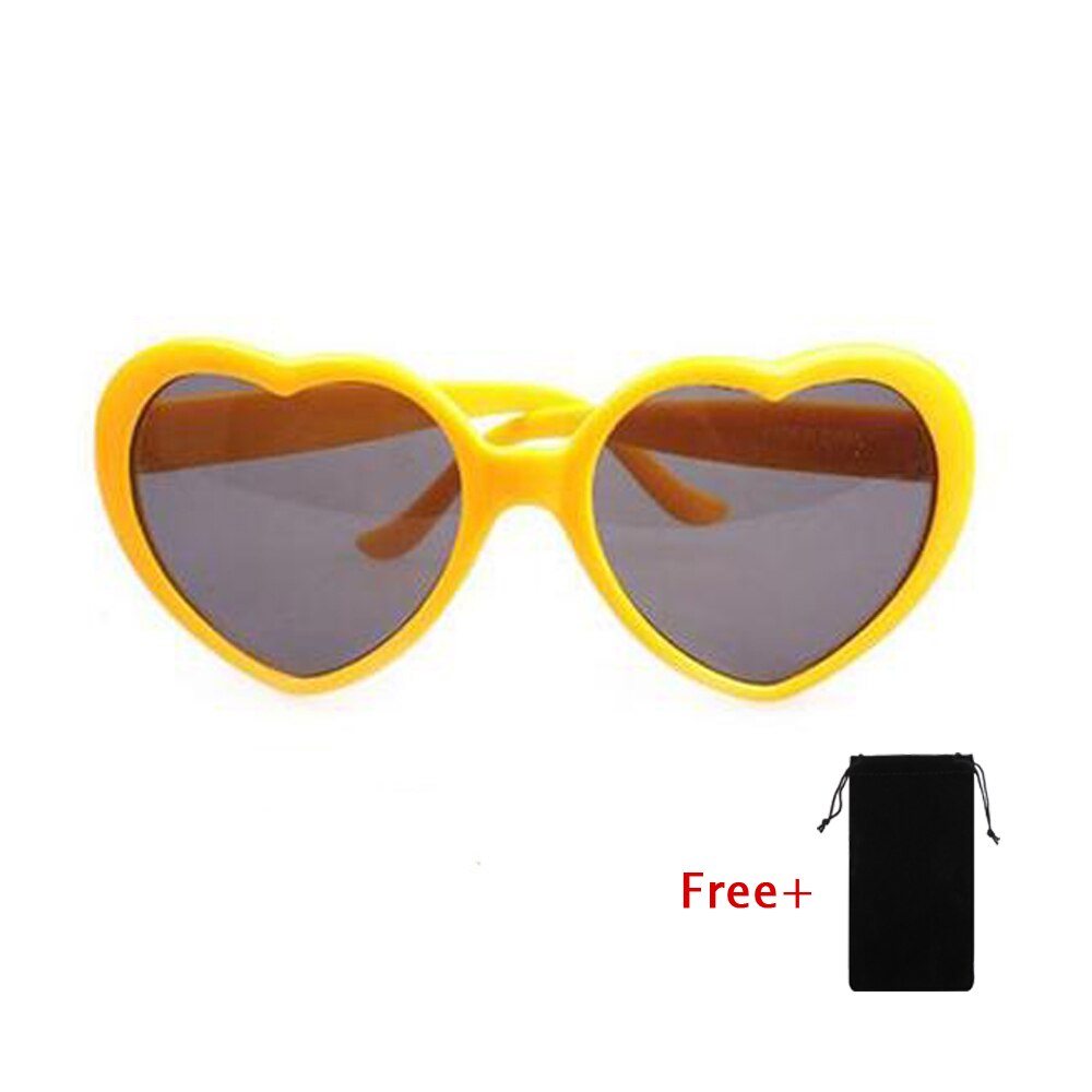 Mode Hartvormige Speciale Effect Bril Duurzaam Horloge De Lichten Geworden Liefde Afbeelding Diffractie Bril 'S Nachts Unisex: Yellow