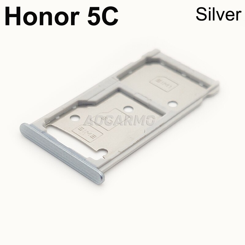 Aocarmo Grey/Silver/Gold SD MicroSD Holder Nano Sim Card Tray Slot For Huawei Honor 5C Replacement Part