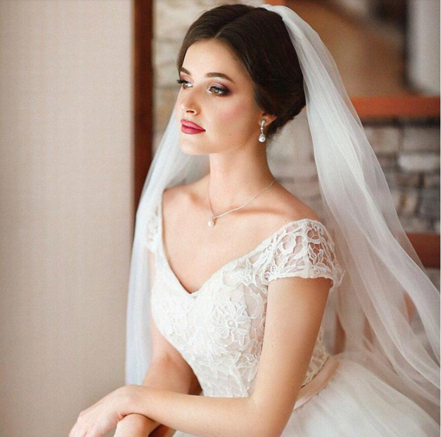 One Layer Wedding Veil 3M Width Long Tulle Bridal Veils With Comb Ivory White Bride Veils Wedding Accessories 2 Metre Length