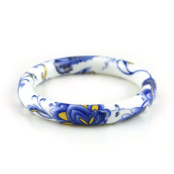 vintage flower ceramics bangles chinese traditional Classic jewelry Accessory china classic: blue and white