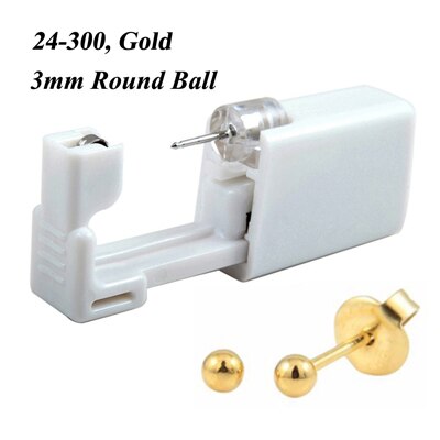 1 Unit Wegwerp Veilig Steriele Oor Piercing Unit Neus Ring Oorbel Stud Piercing Gun Piercer Tool Machine Kit stud: 24-300