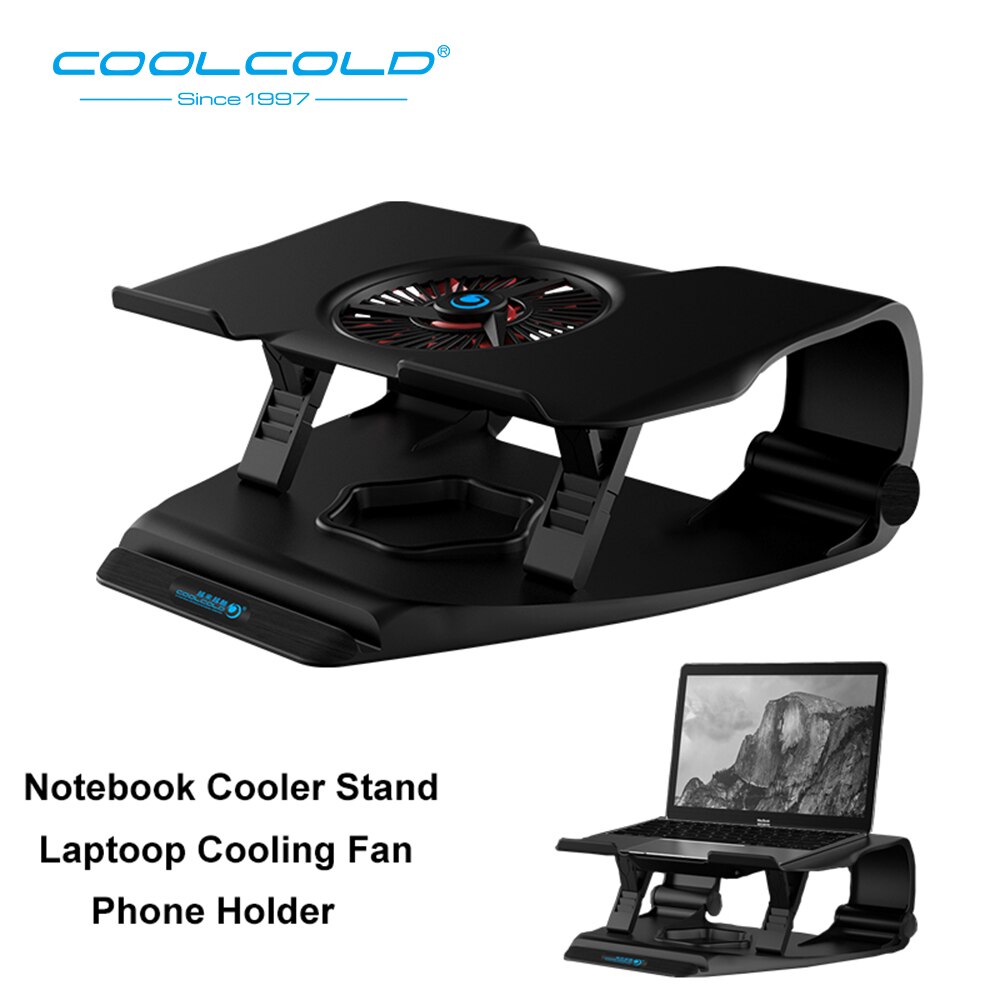 Coolcold Hollow Notebook Cooler Stand Enkele Led Koelventilator Twee Usb-poort Laptop Cooling Pad Voor 17 Inch Tablet laptop
