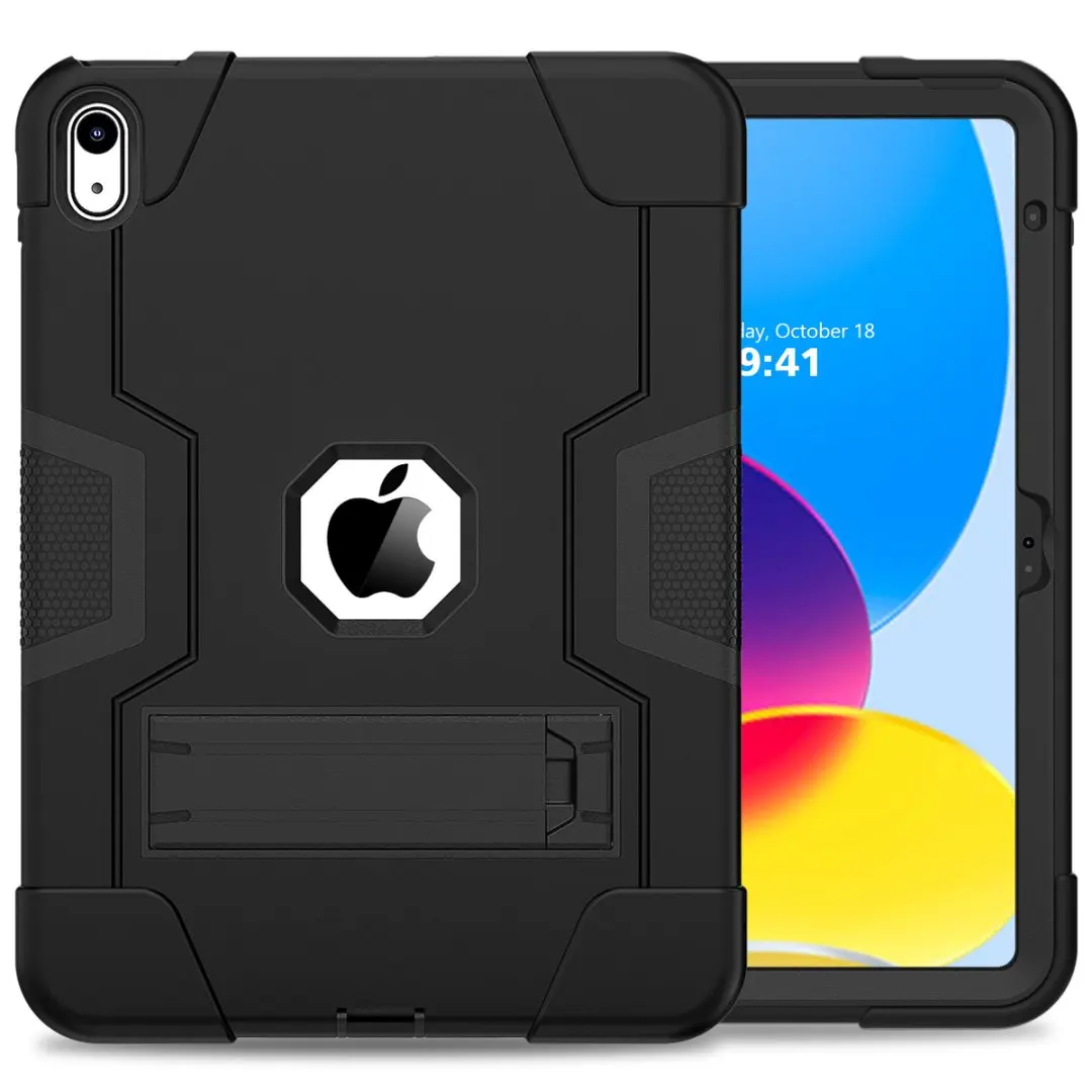 Para Apple IPad 11th Gen A16 2025 Funda con soporte de armadura Funda para IPad 10th 2024 Airbag protección a prueba de golpes carcasa soporte para tableta: ELEVEN / Negro
