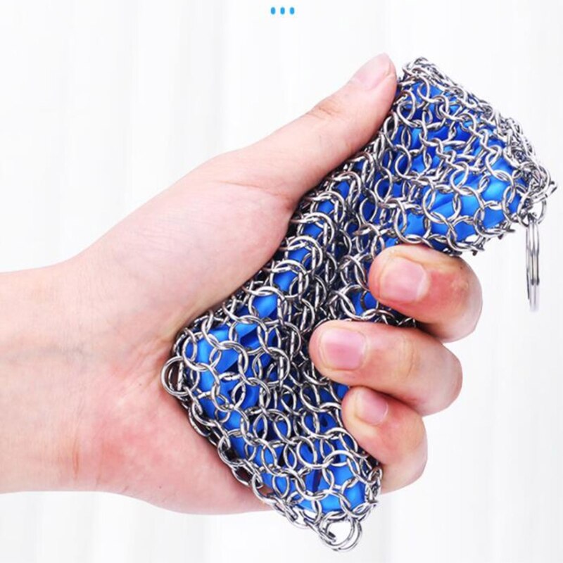 Kitchen Accessories Cast Iron Stainless Steel Cleaner With Silicon Brush H3CC