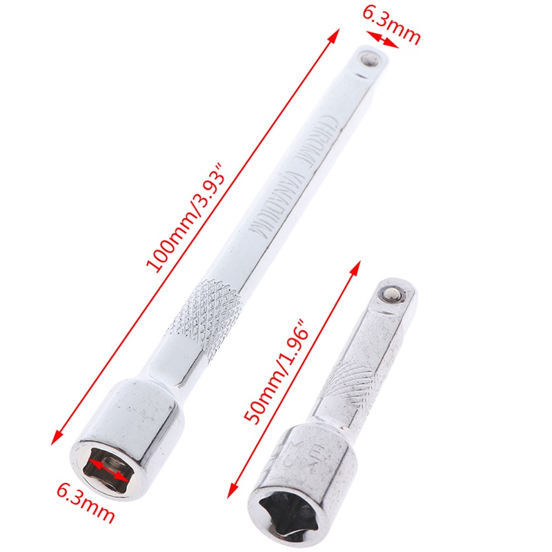 50/100mm Long Extension Bar 1/4 Drive Ratchet Socket Extender Socket Tool