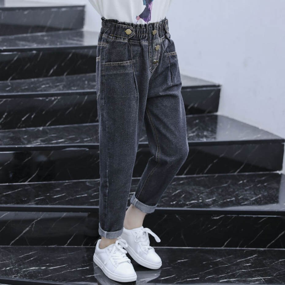 Jeans Pour Filles Bouton Mouche Fille Jeans Enfant Décontracté Style Jeans Enfant Printemps Automne enfants Vêtements 6 8 10 12 14