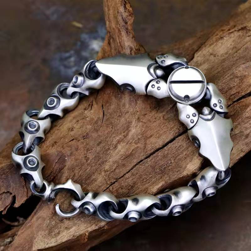 Awangardowy mistrz Mecha król tendencja w modzie linia włosów bransoletka mężczyzna Mecha podwójny krab klip biodro chmiel bransoletka biżuteria akcesoria: 22cm