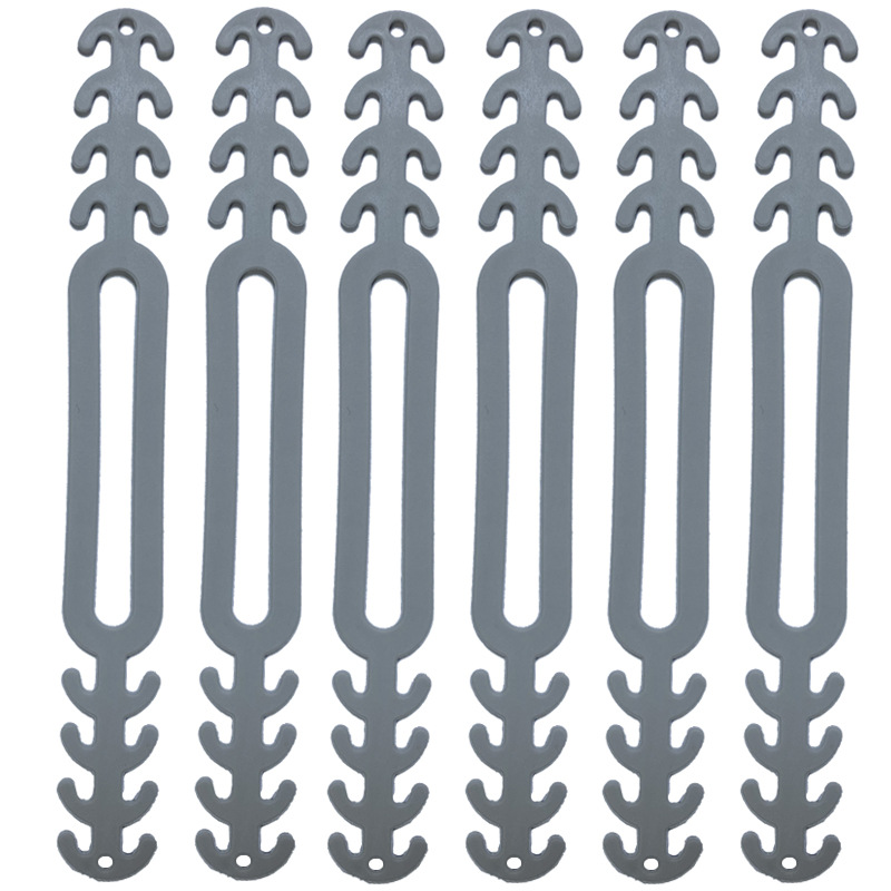 Máscara de extensão de máscara ajustável, corda de silicone unissex para crianças e adultos antiderrapante cordão para pendurar máscara ecológica com 10 peças: 10Pcs Gray