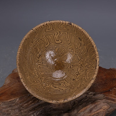 Prachtige Antieke Grijs Porselein Thee Cup Ornamenten