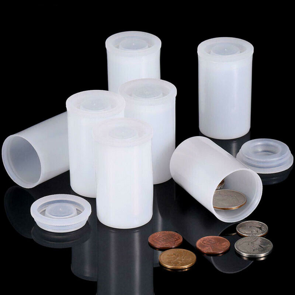 50Pcs Plastic White Film Canister with Lids Storage Container Empty Bottle 35mm