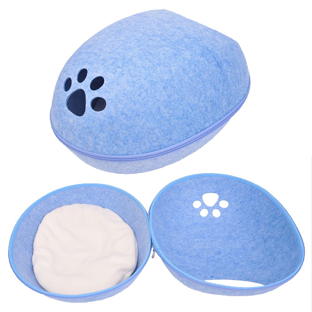 Pet Bed Cat House Nest With Zipper Detachable Cushion Portable Dog Mat Egg Shape Dog Kennel Cat Bed Cats Cave Sleeping Mat