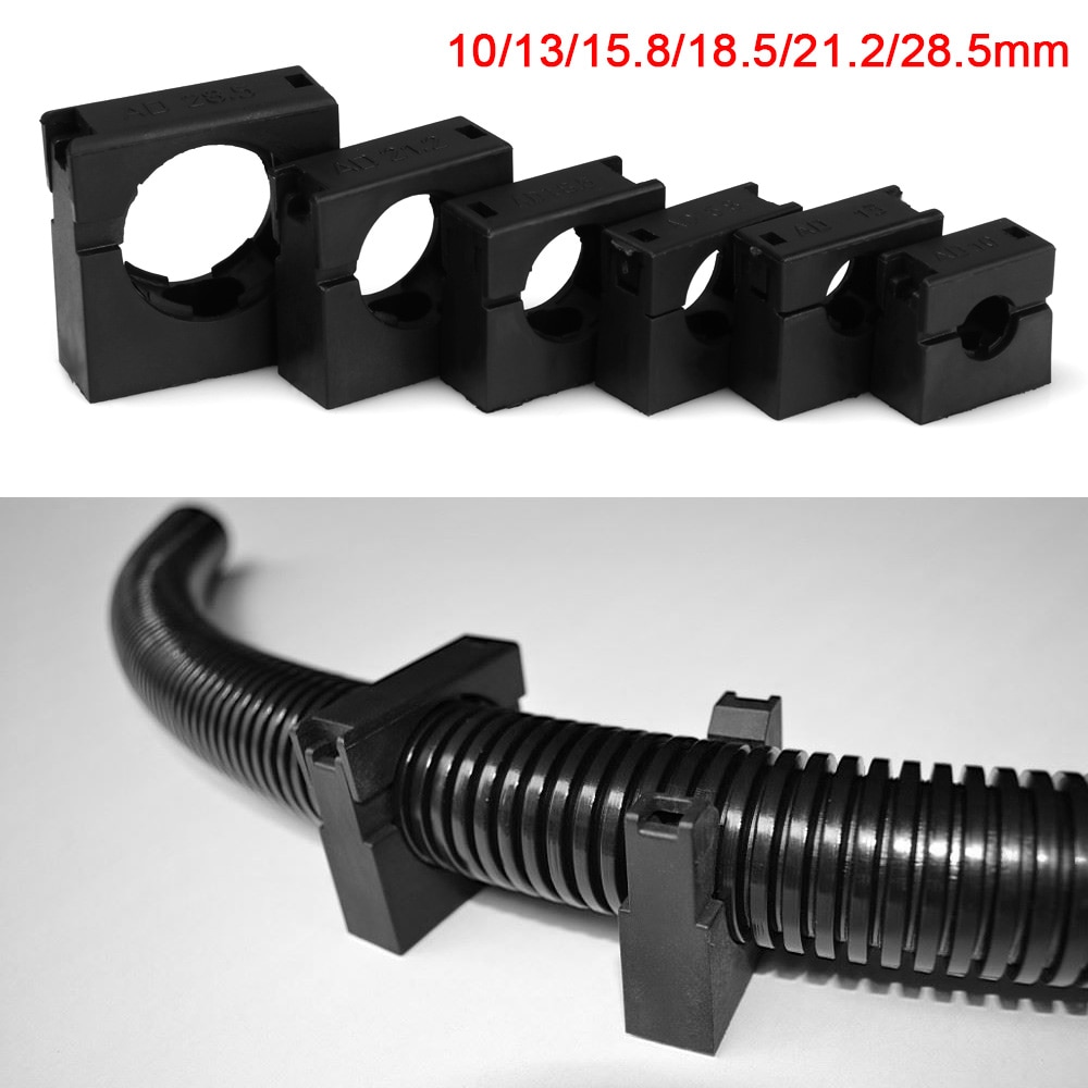 5Pcs PVC Pipe Clamps Water Pipe Support Bellows Hose Hoop Buckle Wire Cable Fixing Holder Organizer 10-28mm Electrical Fittings