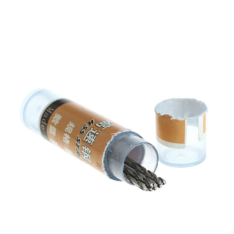 60 stk 0.5-1.0mm mikro hss stål spiralbor sett verktøyskaft