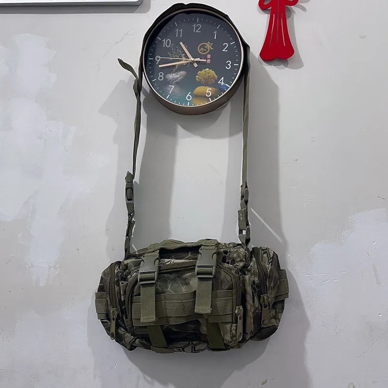 Multifunctional Outdoor Sports Camouflage Magic Waist Bag Handheld Single Shoulder Crossbody Camera Waist Bag for Men And Women: Light Blue