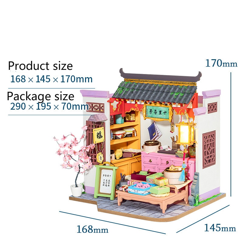 Starożytny, drewniane DIY dom ręcznie montowane chińnarty styl Model budynku cicha sympatia prezent