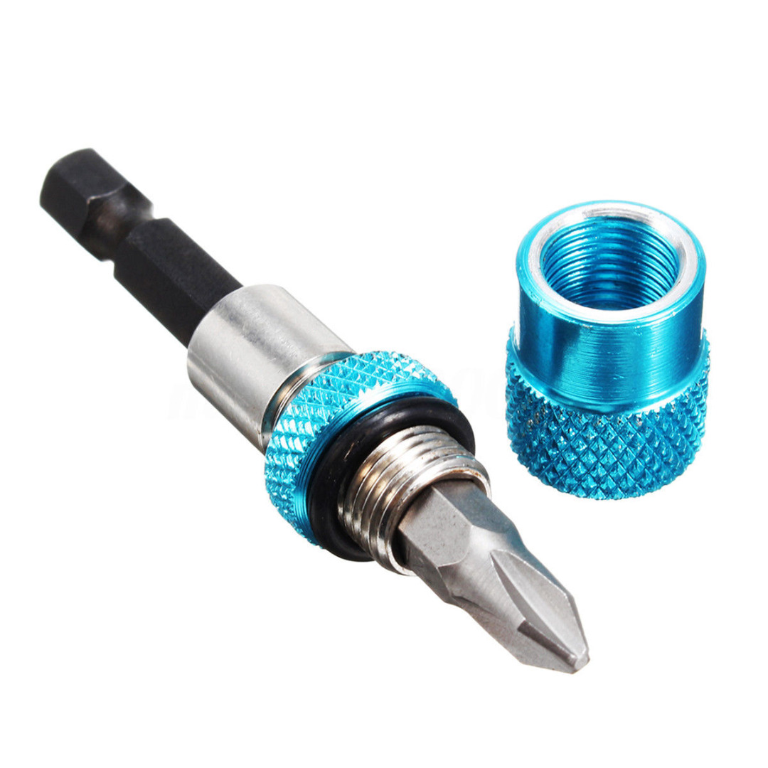1/4" Magnet Hex Driver Screw Depth Bit Holder Stainless Construction Bit Holder +PH2 Bits Magnetic Tip Holder Tool Quickly Drill: Blue