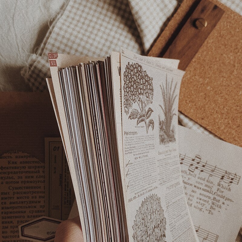 175Pcs Retro Newspaper Craft Paper Junk Journal Ephemera Vintage Flower Music DIY Album Diary Scrapbooking Material Paper Packs